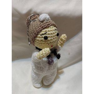 6" Handmade Amigurumi Nurse Doll Keychain Boho Knit Crocheted Front Line Worker